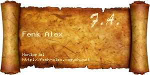 Fenk Alex névjegykártya